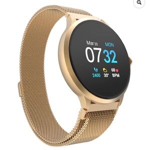 Gold Smartwatch with Black Display